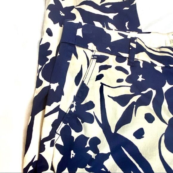 J. Crew Factory navy blue floral skimmer pants size 10 - Picture 10 of 16